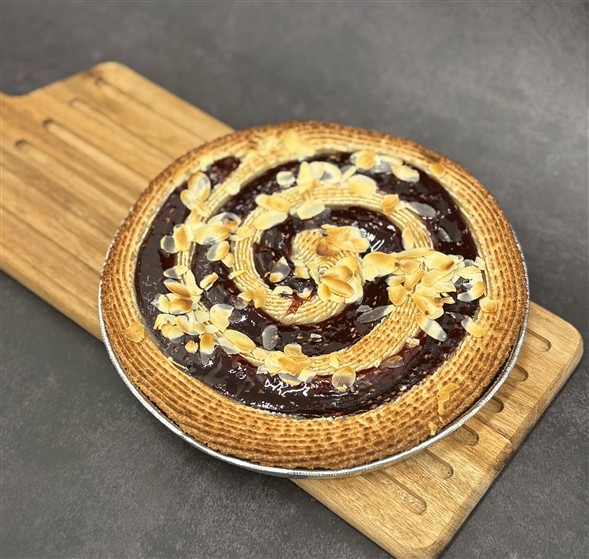 Hindbær mazzarintærte m/kransekage